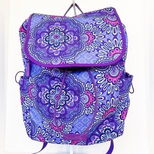 Vera Bradley Lighten Up Lilac Medallion Pattern Drawstring Backpack